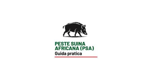 Immagine con sagoma stilizzata di un cinghiale e testo “Peste Suina Africana (PSA) – Guida pratica”, dedicata alla prevenzione e gestione della malattia.