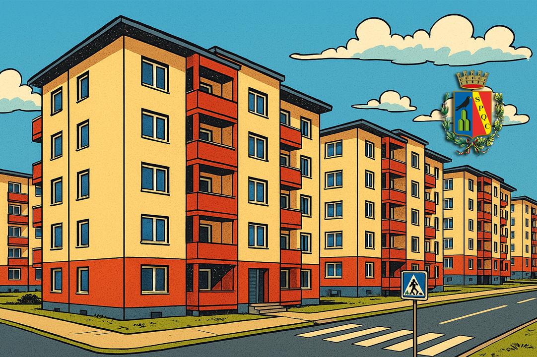 Complesso di palazzi residenziali di edilizia pubblica, con strutture simili tra loro