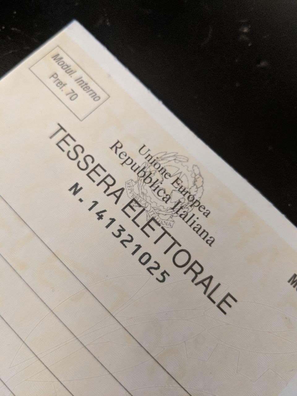 tessera elettorale